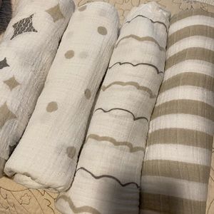 aden + anais Kids Classic Swaddle 4 Pack, Shine On, Beige Gender Neutral